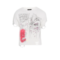 N*M Tasmanian “Drugs R Fun!” Cut-off Crewneck Tee