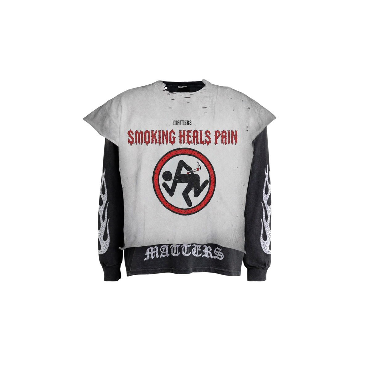 N*M “Smoking Heals Pain” Double Layered Tee