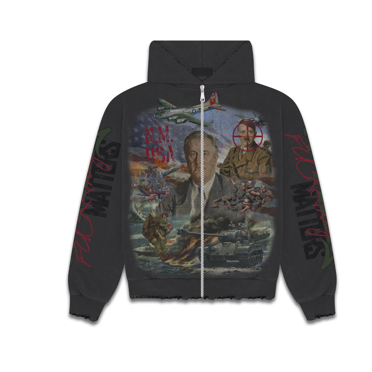 N*M “Corrupt” Grey Zip Up