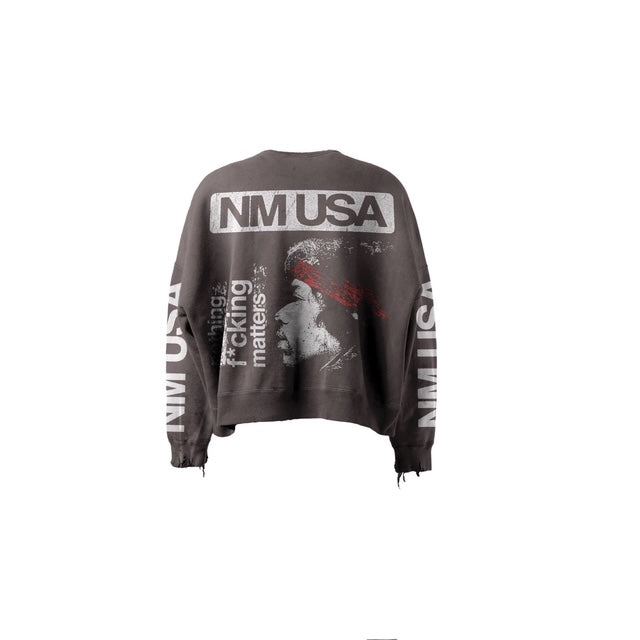N*M “Jimmy Hendrix” Grey Crewneck