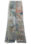 N*M “WAR” Blue Jean Distressed Denim