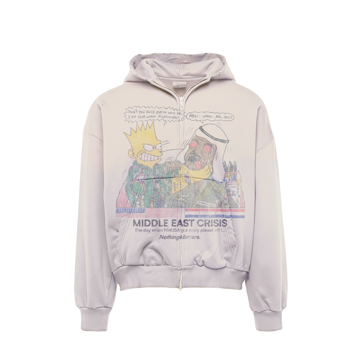 N*M “Middle East Crisis” Zip Up Jacket